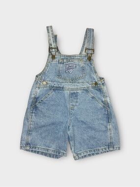 Guess Vintage Light Wash Denim Shortall Overalls